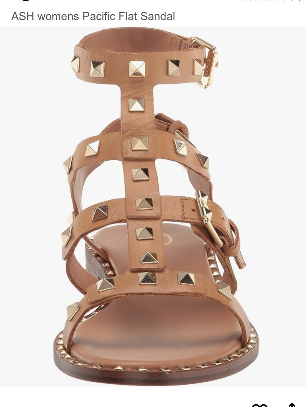 ASH womens Pacific Flat Sandal tan size 40 US 10 gently used - Picture 7 of 9